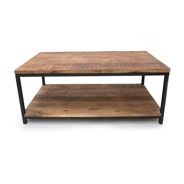 Czarny stolik z blatem z drewna mango LABEL51 Vintage XXL