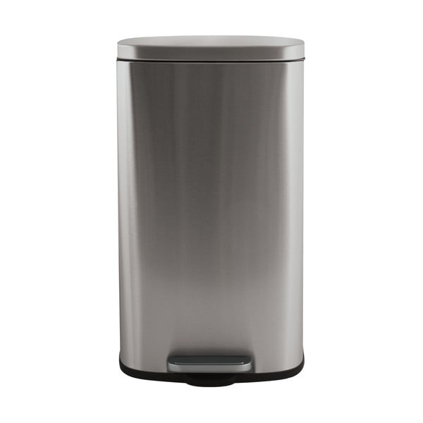 Stalowy kosz na śmieci z pedałem w kolorze matowego srebra 50 l   Akira – Spirella-image-3