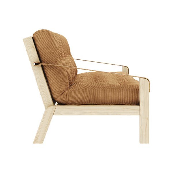 Musztardowa sztruksowa sofa rozkładana 204 cm Poetry – Karup Design-image-1