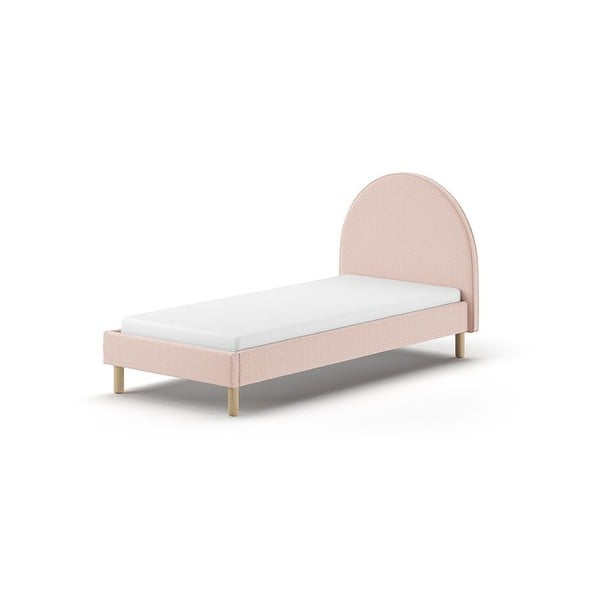 Różowe tapicerowane łóżko ze stelażem 90x200 cm MOON – Vipack