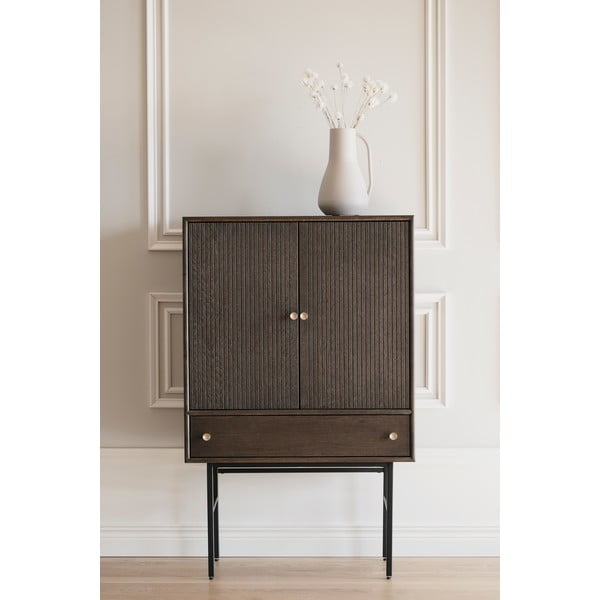 Brązowa komoda z fornirem dębowym Rowico Clearbrook, szer. 79 cm-image-1