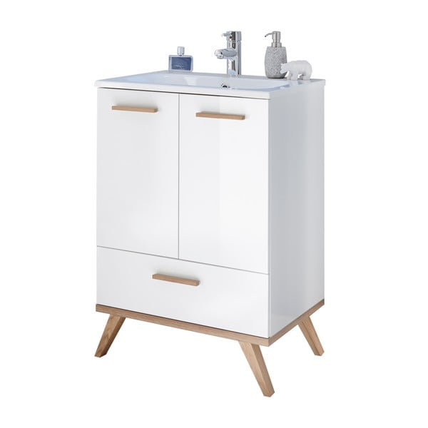 Biała szafka pod umywalkę bez baterii 61x88 cm Set 923 – Pelipal-image-2