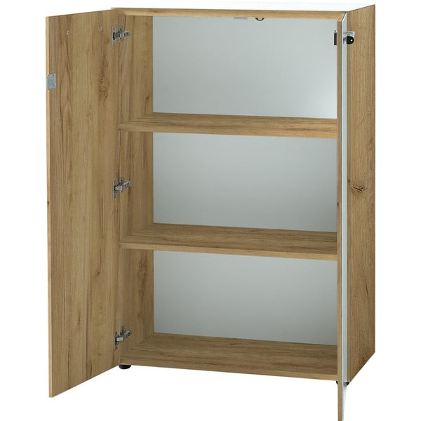 Biała szafka w dekorze dębu 80x120 cm Monteria – Germania-image-4