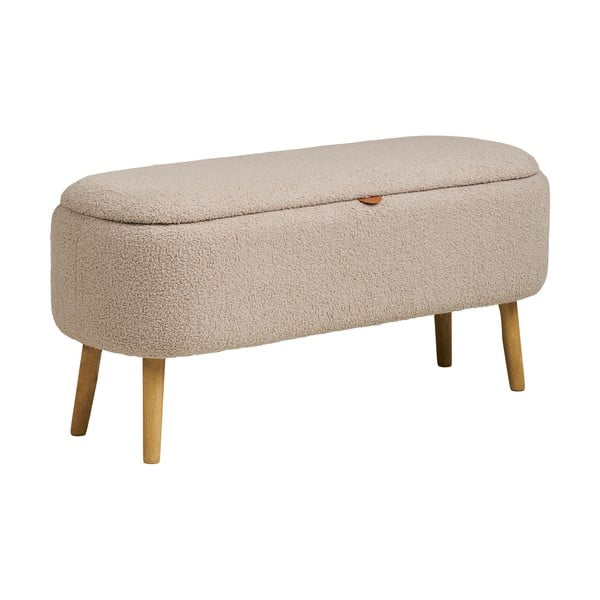 Beżowa ławka z materiału bouclé Harlow – House Nordic-image-3