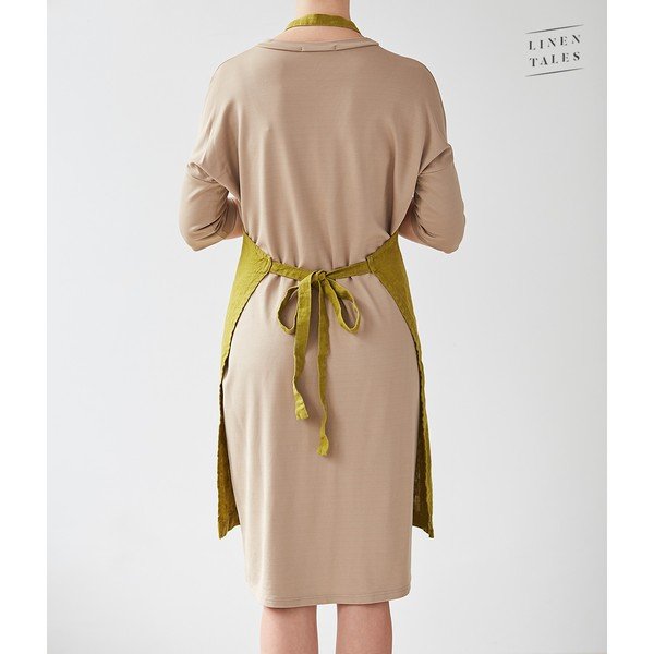 Zielony lniany fartuch Linen Tales Daily Apron, 80x55 cm-image-1