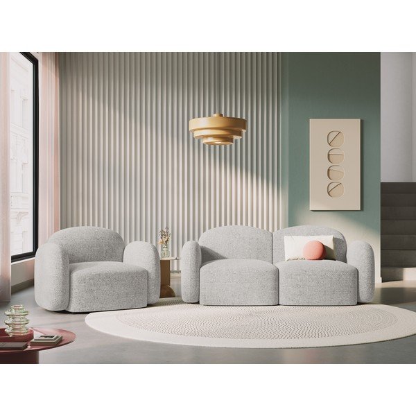 Jasnoszary fotel Blair – Micadoni Home-image-1