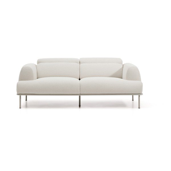 Beżowa częściowo rozkładana sofa z tkaniny szenilowej 214 cm Aurum – Kave Home
