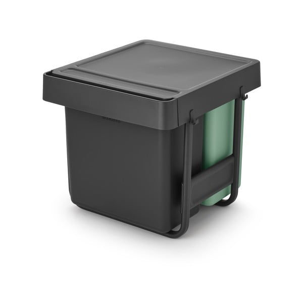 Miętowo-ciemnoszary plastikowy kosz na śmieci do segregacji odpadów do zabudowy 40 l Sort&Go – Brabantia-image-4