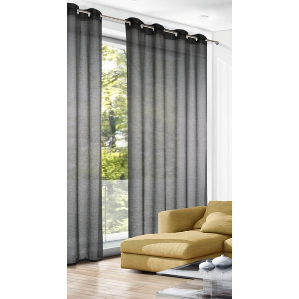 Antracytowa zasłona 140x245 cm Struktura Uni – Sehlbach-image-1