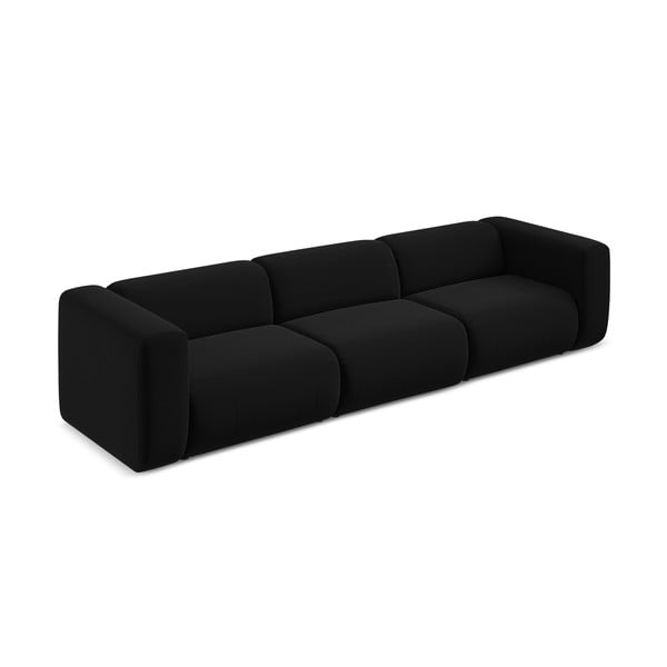 Czarna aksamitna sofa 319 cm Ekahi – Makamii-image-3