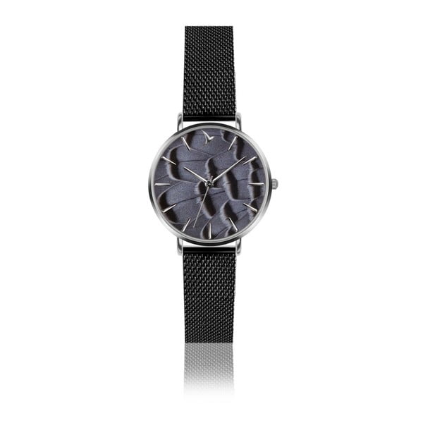 Zegarek damski z czarną bransoletką ze stali nierdzewnej Emily Westwood