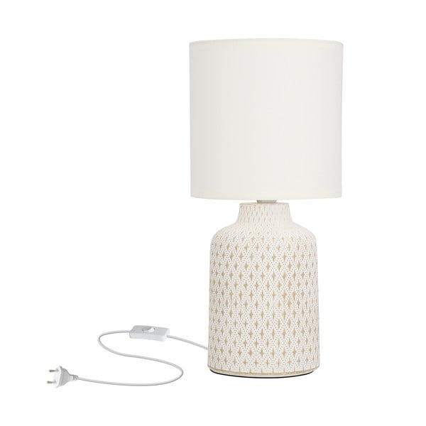 Kremowa lampa stołowa z tekstylnym kloszem (wys. 32 cm) Iner – Candellux Lighting