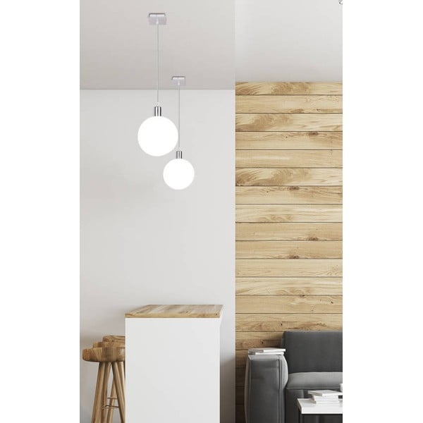 Lampa wisząca w kolorze srebra ze szklanym kloszem ø 15 cm Oden – Candellux Lighting-image-2