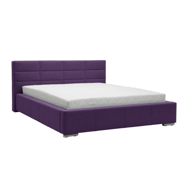Fioletowe łóżko 2-osobowe Mazzini Beds Reve, 160x200 cm