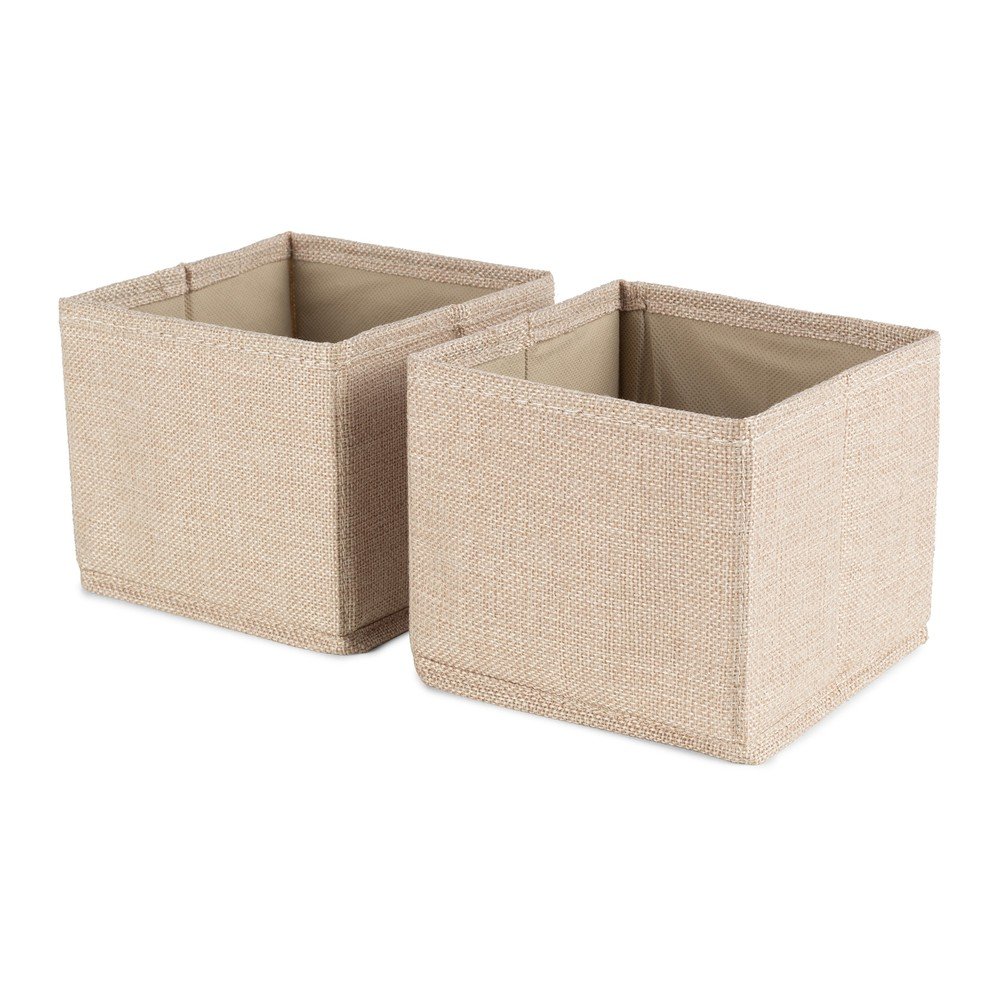 Beżowe tekstylne pojemniki zestaw 2 szt. 14x12x12 cm Sandy – Compactor