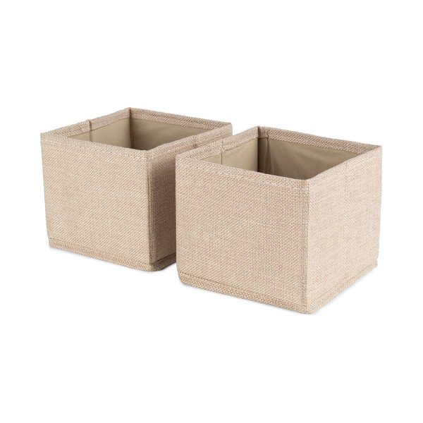Beżowe tekstylne pojemniki zestaw 2 szt. 14x12x12 cm Sandy – Compactor