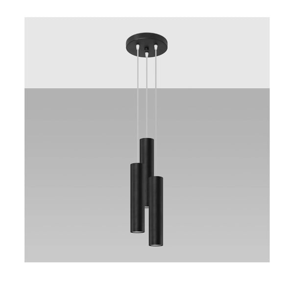 Czarna lampa wisząca ø 6 cm Castro – Sollux-image-2