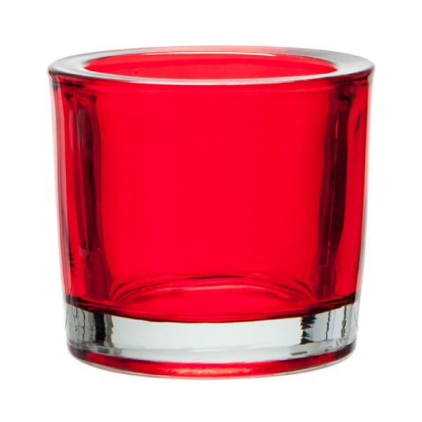 Czerwony świecznik szklany J-Line Hurric