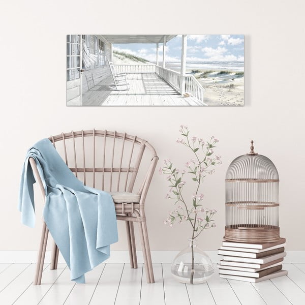 Obraz Styler Canvas Watercolor House On The Beach, 60x150 cm-image-1