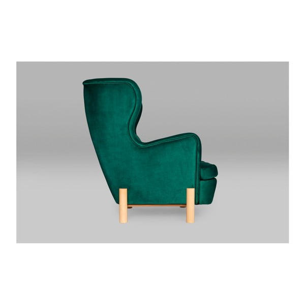 Ciemnozielony fotel uszak SKANDICA Ingrid Green-image-2
