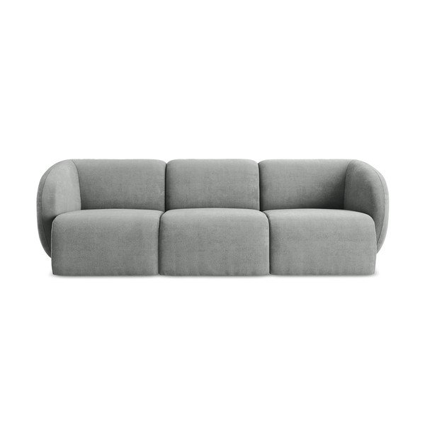 Szara sofa z tkaniny szenilowej 244 cm Lani – Makamii