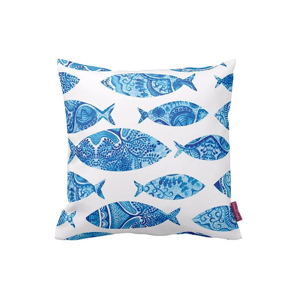 Poszewka na poduszkę Blue Fish, 43x43 cm
