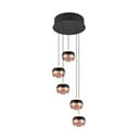 Lampa wisząca LED w czarno-miedzianym kolorze z metalowym kloszem ø 30 cm Orbit – Trio Select