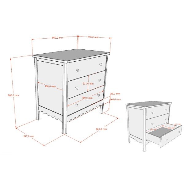 Beżowa komoda dziecięca 89x90x55 cm Swingo – Vipack-image-2