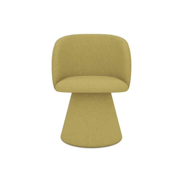 Żółty tapicerowany fotel jadalniany Maia – Makamii-image-1