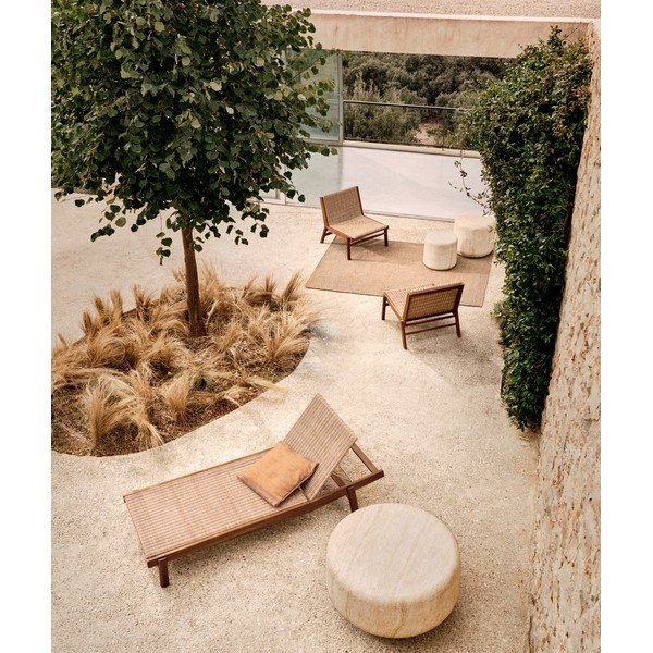Brązowy rattanowy regulowany leżak ogrodowy Itani – Kave Home-image-4