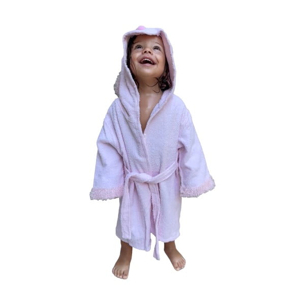 Różowy bawełniany szlafrok dziecięcy rozmiar S Rabbit – Rocket Baby