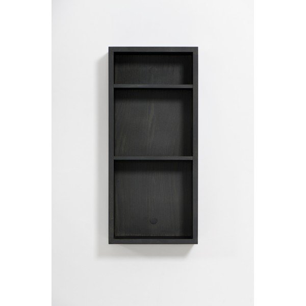 Czarna półka łazienkowa z drewna dębowego Wireworks Slimline-image-4