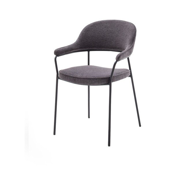 Ciemnoszare krzesło z podłokietnikami Kindersley – Unique Furniture