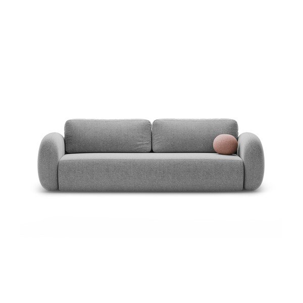 Jasnoszara rozkładana/ze schowkiem sofa z tkaniny szenilowej 262 cm Tonale – Cosmopolitan Design