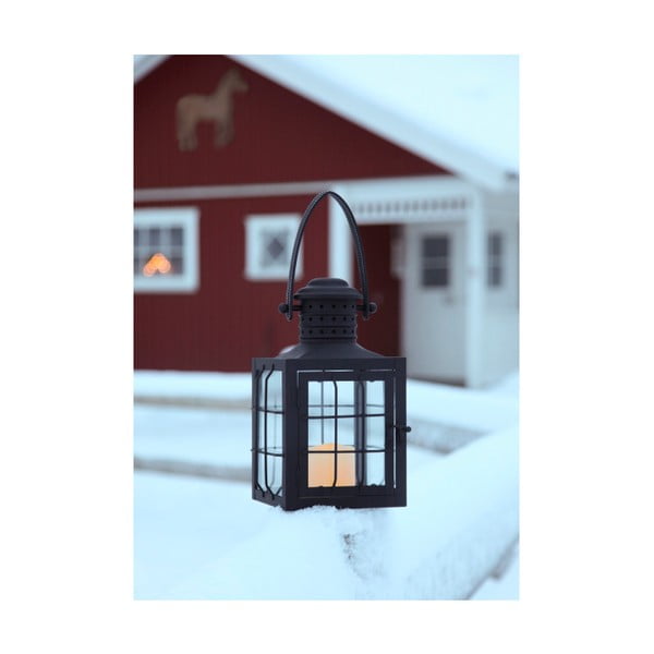 Czarny lampion LED z uchwytem Best Season-image-2