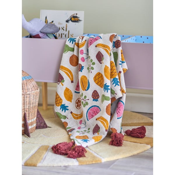 Koc dziecięcy z bawełny z recyklingu 130x160 cm Fruitta – Bloomingville Mini-image-1