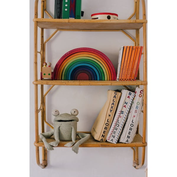 Zielony tekstylny dziecięcy kosz na zabawki ø 15x15 cm Mini Fred the Frog – Lorena Canals-image-1