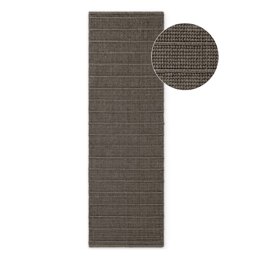 Ciemnoszary/ciemnobrązowy wełniany chodnik tkany ręcznie 80x250 cm Camden Parker – Ted Baker