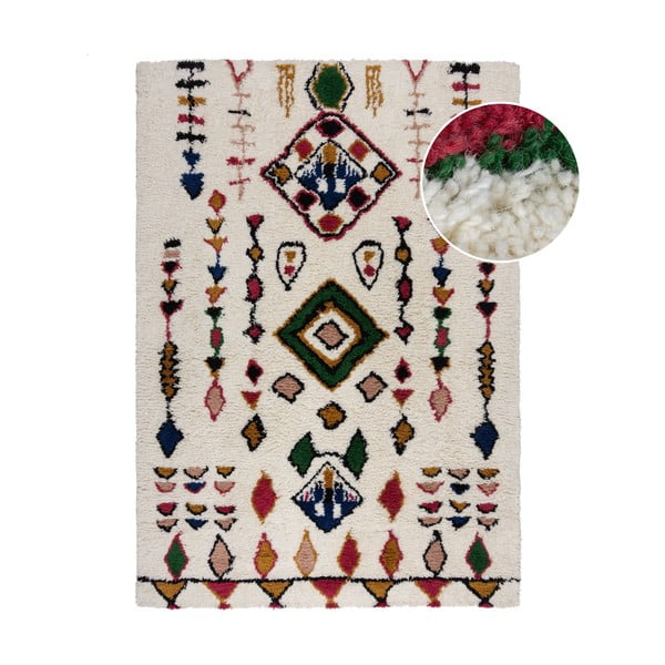 Kremowy wełniany dywan tkany ręcznie 160x230 cm Moroccan Fes – Flair Rugs
