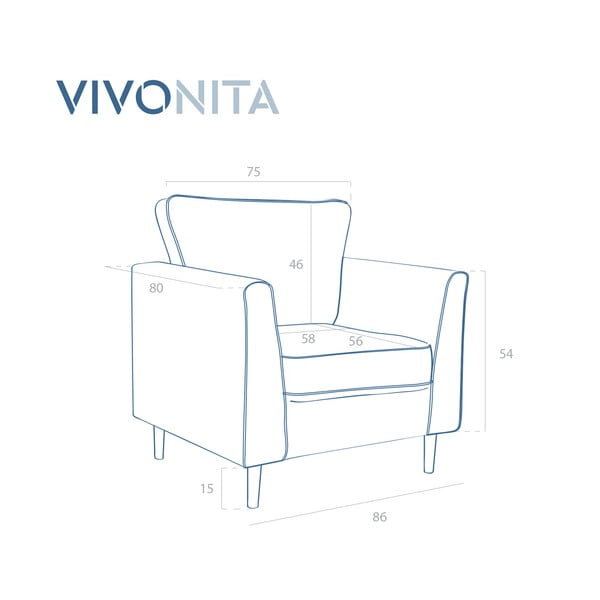 Fotel w kolorze morza Vivonita Portobello-image-2