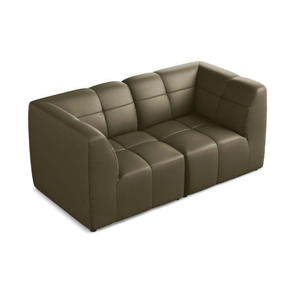 Sofa z imitacji skóry w kolorze khaki 180 cm Aloha – Makamii-image-3