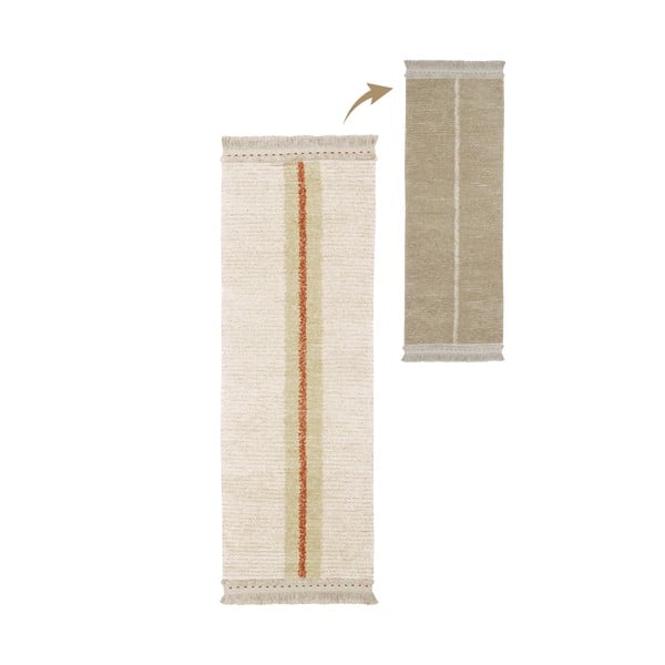 Beżowy bawełniany chodnik 80x230 cm Duetto Sage – Lorena Canals-image-1