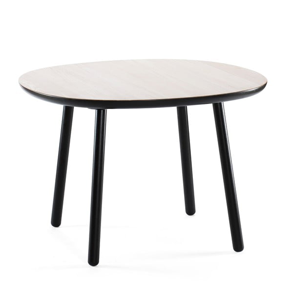 Czarno-biały stół do jadalni z litego drewna EMKO Naïve, ⌀ 110 cm