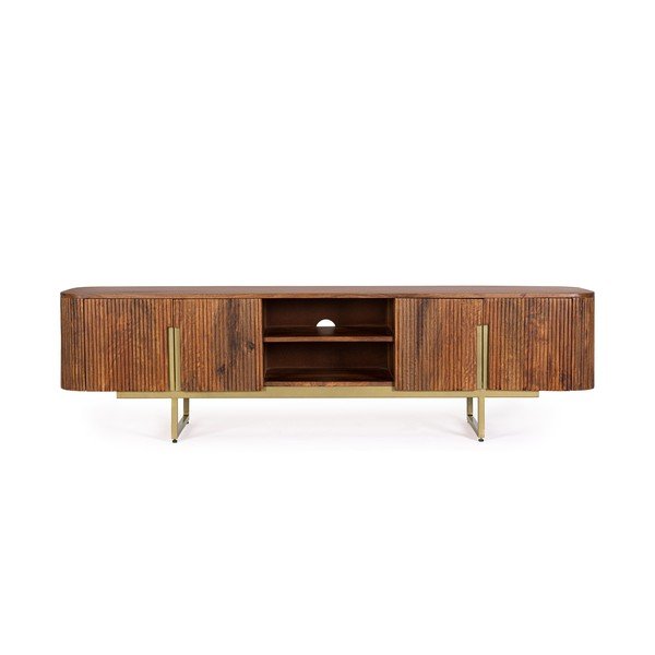 Szafka pod TV z litego drewna mango w naturalnym kolorze 180x45x40 cm Vilas – Bizzotto-image-3