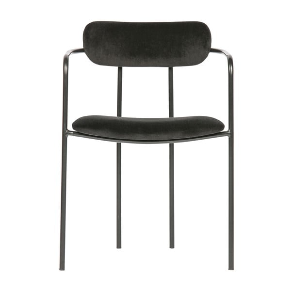 Czarne aksamitne krzesło Ivy – WOOOD