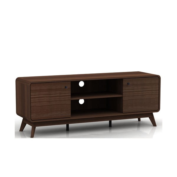 Brązowa szafka pod TV w dekorze orzecha 140x53 cm Caitlin – Støraa-image-2