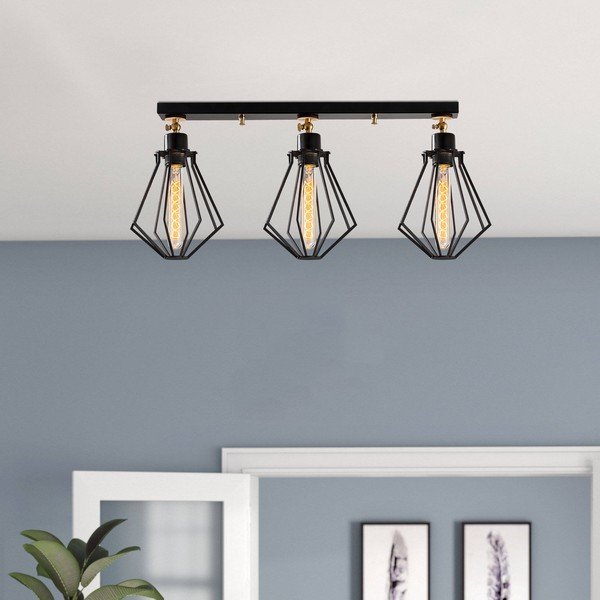 Lampa sufitowa w czarno-złotym kolorze z metalowym kloszem ø 18 cm Oylat – Opviq lights-image-1