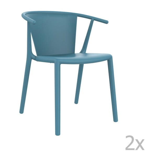 Zestaw 2 niebieskich krzeseł ogrodowych Resol steely