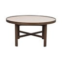 Ciemnobrązowy okrągły stolik z ceramicznym blatem 90x90 cm Marsden – Rowico
