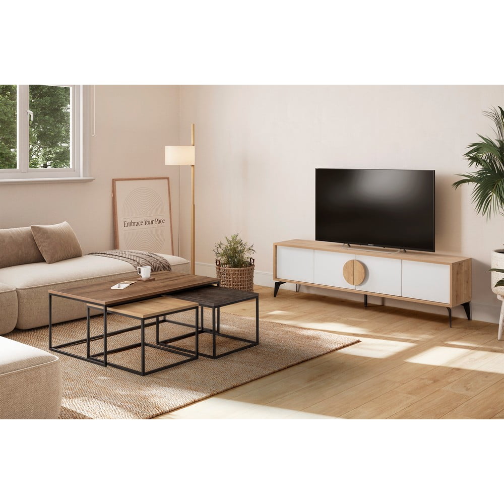 Stoliki zestaw 3 szt. 60x110 cm Camelia – Marckeric (zdjęcie 4)